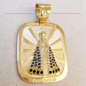 Pingente Placa Nossa Senhora Aparecida 12 Gramas em Ouro 18k 750 - Imagem 2