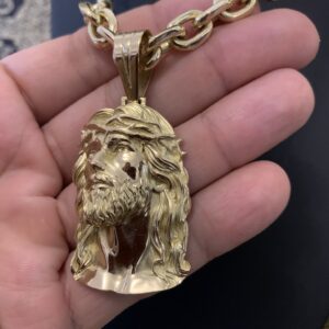 Pingente Face de Cristo 30 Gramas em Ouro 18k 750 - Imagem 4