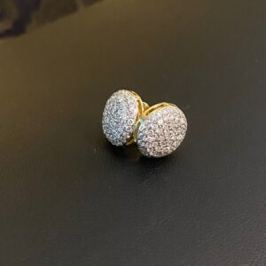 Par de Brincos Pavê de Diamantes 1,2 CT em Ouro 18k 750 - Imagem 4