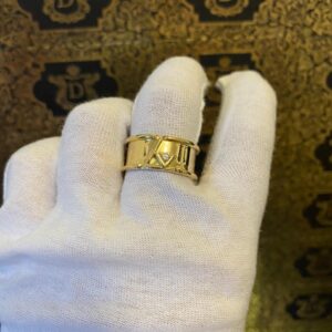 Anel LV com Diamante 10 gramas e 10 Pt. em Ouro 18k 750 - Imagem 5
