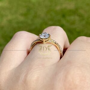 Anel Solitário 1,08 ct de Diamantes em Ouro 18k 750 - Imagem 4