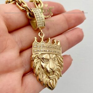 Pingente Rei Leão com Diamantes e 30 Gramas em Ouro 18k 750 - Image 2