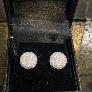 Par de Brincos Pavê de Diamantes 1,2 CT em Ouro 18k 750 - Imagem 1