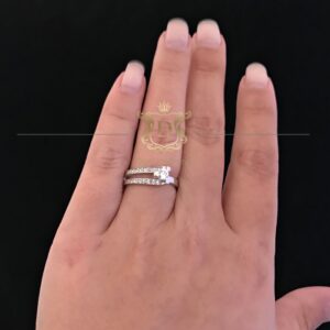 Anel Solitário 0,36 CT de Diamantes em Ouro Branco 18k 750 - Imagem 4