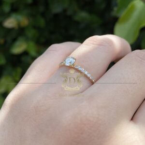 Anel Solitário 0,47 + 0,14 ct de Diamantes em Ouro 18k 750 - Imagem 3