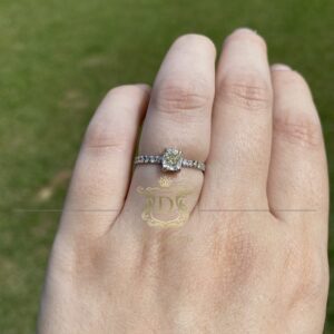 Anel Solitário 0,52 ct + 0,14 ct de Diamantes em Ouro 18k 750 - Imagem 5