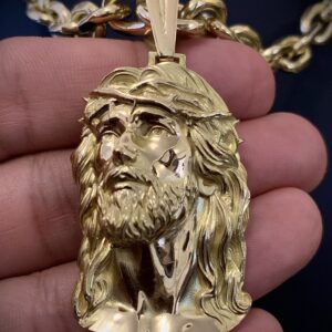 Pingente Face de Cristo 30 Gramas em Ouro 18k 750 - Imagem 1