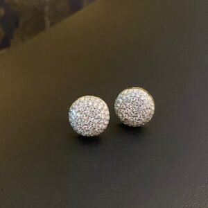 Par de Brincos Pavê de Diamantes 1,2 CT em Ouro 18k 750 - Imagem 3