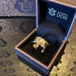 Anel LV com Diamante 10 gramas e 10 Pt. em Ouro 18k 750 - Imagem 4