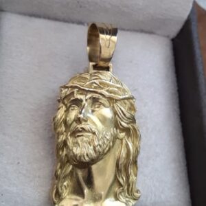 Pingente Face Cristo 15 Gramas 3D Alta Resolução Ouro 18k 750 - Imagem 1