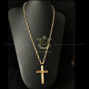 Conjunto Corrente 15g + Pingente Crucifixo 10g em Ouro 18k 750 - Imagem 1