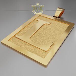 Pingente Placa Letra 10 Gramas em Ouro 18k 750 - Imagem 1