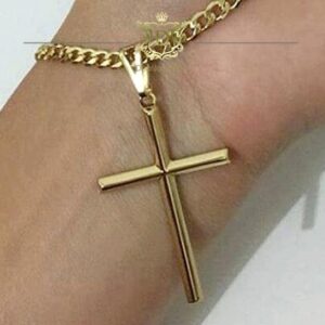 Pingente Crucifixo Meia Cana 10 Gramas em Ouro 18k 750 - Imagem 1