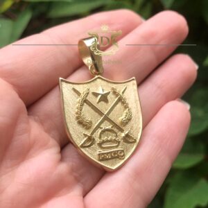 Pingente Brasão Personalizado C/ Oração 20 Gramas em Ouro 18k 750 - Imagem 2