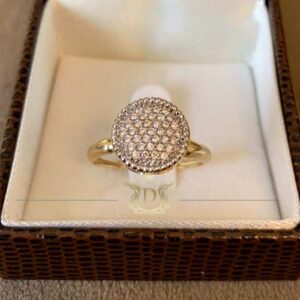 Anel Redondo Pavê 3 Gramas 37 Diamantes em Ouro 18k 750 - Imagem 4