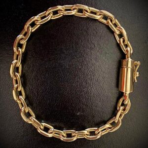 Pulseira Cadeado 30 Gramas Maciça em Ouro 18k 750 - Imagem 4