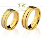 Par de Alianças 20 Gramas e 70 Diamantes em Ouro 18k 750