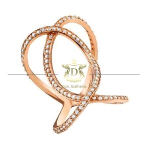 Anel Luna com 95 Diamantes em Ouro 18k 750