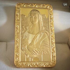 Barra Comemorativa Monalisa Ouro 18k 750 com 100 gramas - Image 1