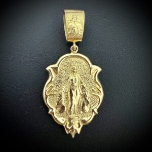 Pingente Medalha N. Sra das Graças Dupla Face 25,3 gramas Ouro 18k - Imagem 1