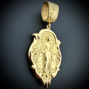 Pingente Medalha N. Sra das Graças Dupla Face 25,3 gramas Ouro 18k - Imagem 5