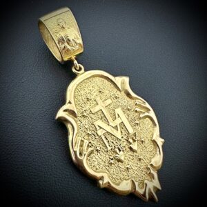 Pingente Medalha N. Sra das Graças Dupla Face 25,3 gramas Ouro 18k - Imagem 7