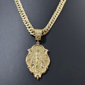 Pingente Medalha N. Sra das Graças Dupla Face 25,3 gramas Ouro 18k - Imagem 8