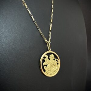 Pingente Medalha São Jorge Ouro 18k 2,1 gramas - Imagem 4