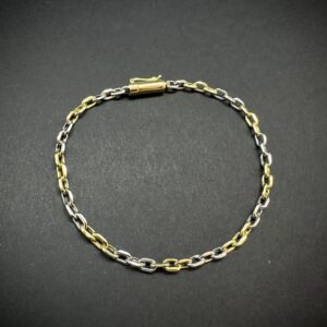 Pulseira Cadeado 2 tons 5 gramas Ouro 18k 750 - Image 4