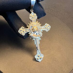 Pingente Crucifixo Face de Cristo Ouro 18k 18 gramas - Imagem 2