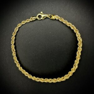 Pulseira Trancelim / Corda 4 gramas Ouro 18k 750 - Imagem 5