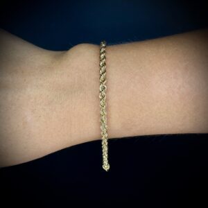 Pulseira Trancelim / Corda 4 gramas Ouro 18k 750 - Imagem 6