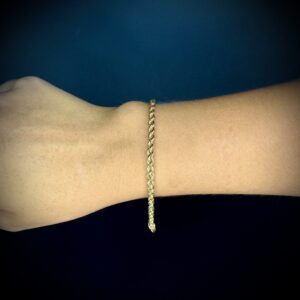 Pulseira Trancelim / Corda 4 gramas Ouro 18k 750 - Imagem 7