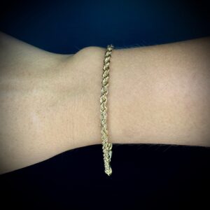 Pulseira Trancelim / Corda 4 gramas Ouro 18k 750 - Imagem 9
