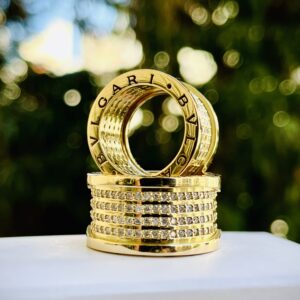 Par de Alianças Bvlgari 40 Gramas 3,5Ct em Ouro 18k 750 - Imagem 1