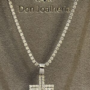 Pingente Cruz Diamond 1,2 CT Ouro Branco 18k 750 - Imagem 3