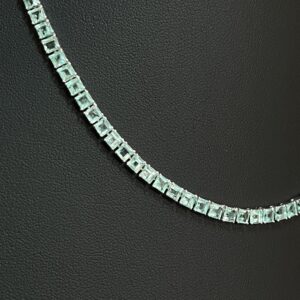 Colar Riviera Esmeralda 11 CT Ouro Branco 18k 750 - Imagem 3