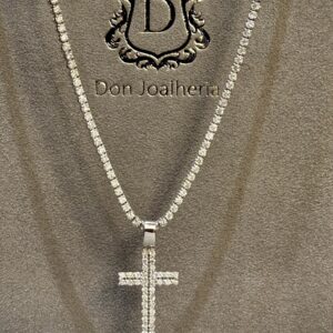 Pingente Cruz Diamond 1,2 CT Ouro Branco 18k 750 - Imagem 4
